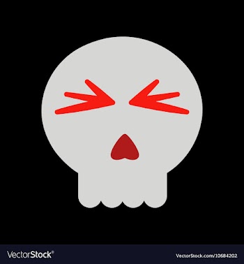 Flat icon on background halloween emotion skull vector image