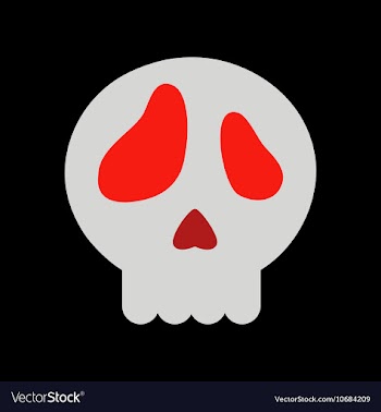 Flat icon on background halloween emotion skull vector image