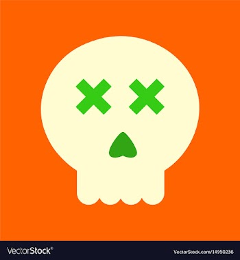 Flat icon on background halloween emotion skull vector image
