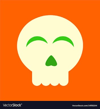 Flat icon on background halloween emotion skull vector image