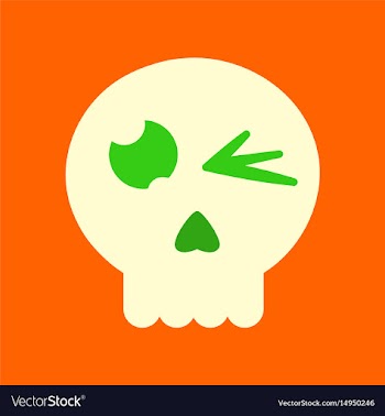 Flat icon on background halloween emotion skull vector image