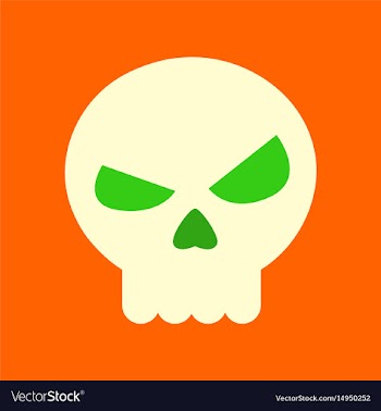 Flat icon on background halloween emotion skull vector image