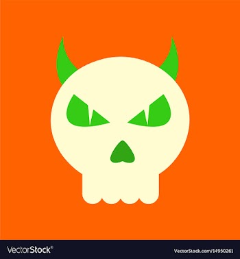 Flat icon on background halloween emotion skull vector image