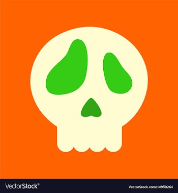 Flat icon on background halloween emotion skull vector image