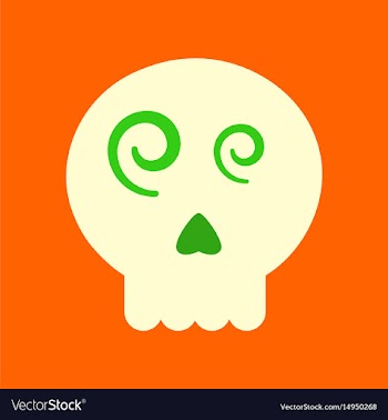 Flat icon on background halloween emotion skull vector image
