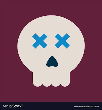 Flat icon on background halloween emotion skull vector image