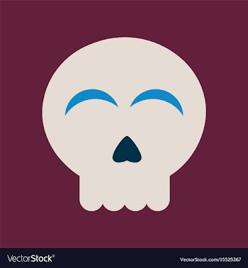 Flat icon on background halloween emotion skull vector image