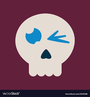 Flat icon on background halloween emotion skull vector image