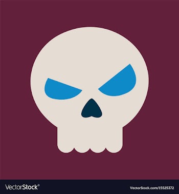 Flat icon on background halloween emotion skull vector image