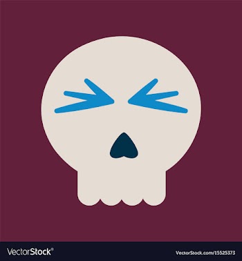 Flat icon on background halloween emotion skull vector image