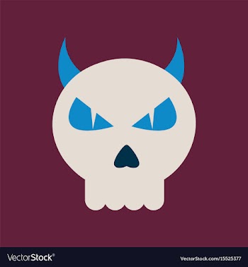 Flat icon on background halloween emotion skull vector image