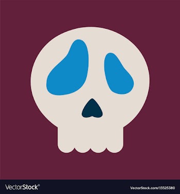 Flat icon on background halloween emotion skull vector image