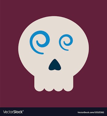 Flat icon on background halloween emotion skull vector image