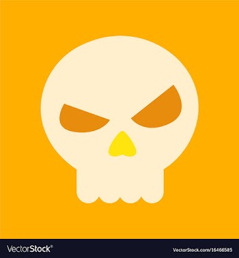 Flat icon on background halloween emotion skull vector image