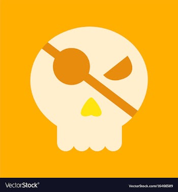 Flat icon on background halloween emotion skull vector image