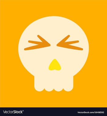 Flat icon on background halloween emotion skull vector image