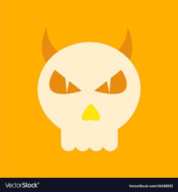 Flat icon on background halloween emotion skull vector image