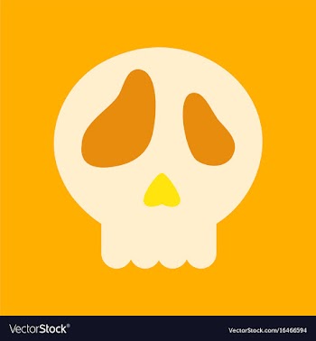 Flat icon on background halloween emotion skull vector image