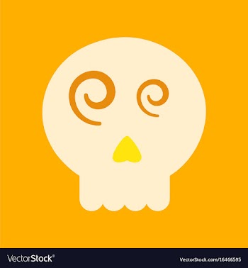 Flat icon on background halloween emotion skull vector image