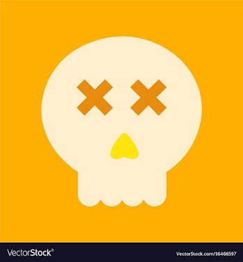 Flat icon on background halloween emotion skull vector image