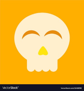 Flat icon on background halloween emotion skull vector image