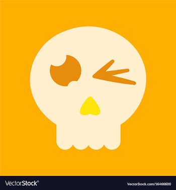 Flat icon on background halloween emotion skull vector image