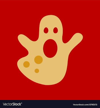 Flat icon on background halloween ghost vector image