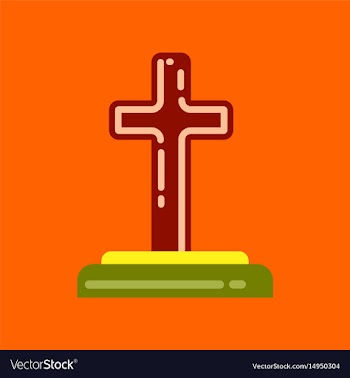 Flat icon on background halloween grave vector image