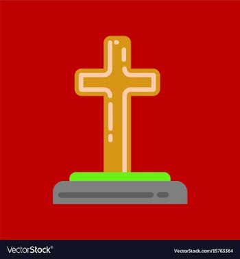 Flat icon on background halloween grave vector image