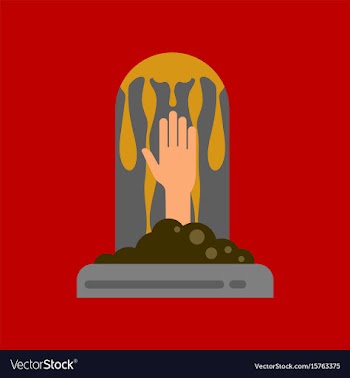 Flat icon on background halloween grave vector image