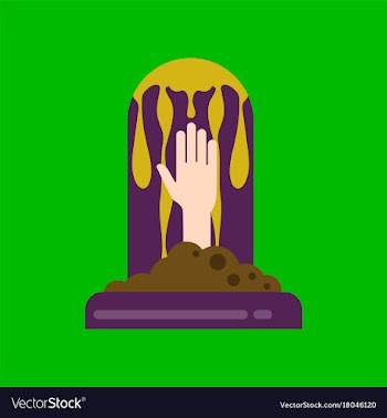 Flat icon on background halloween grave vector image