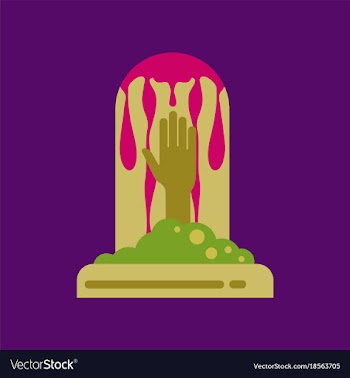 Flat icon on background halloween grave vector image