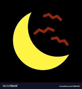 Flat icon on background halloween moon bats vector image