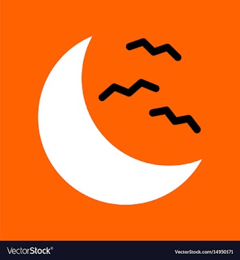 Flat icon on background halloween moon bats vector image