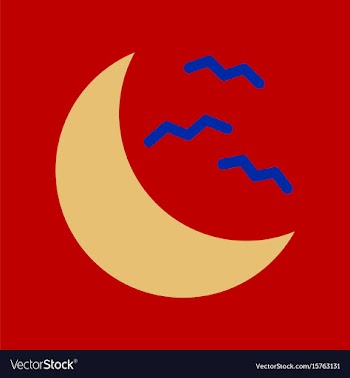 Flat icon on background halloween moon bats vector image
