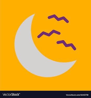 Flat icon on background halloween moon bats vector image
