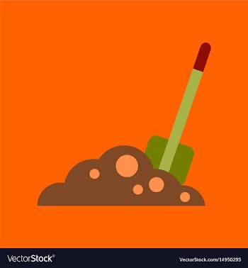 Flat icon on background halloween plot shovel vector image