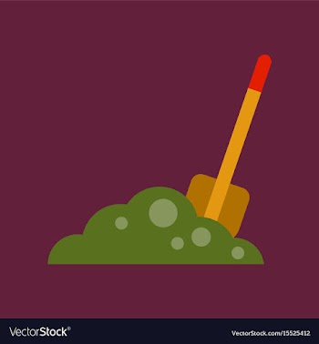 Flat icon on background halloween plot shovel vector image