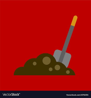 Flat icon on background halloween plot shovel vector image