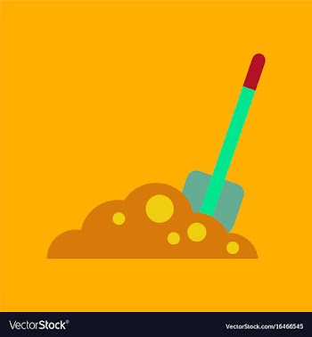 Flat icon on background halloween plot shovel vector image
