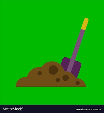 Flat icon on background halloween plot shovel vector image