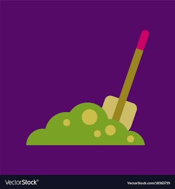 Flat icon on background halloween plot shovel vector image