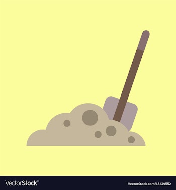 Flat icon on background halloween plot shovel vector image