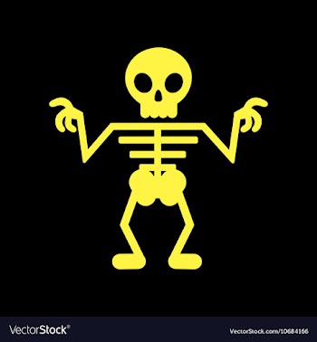 Flat icon on background halloween skeleton vector image