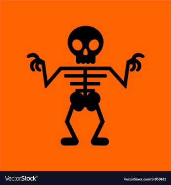Flat icon on background halloween skeleton vector image