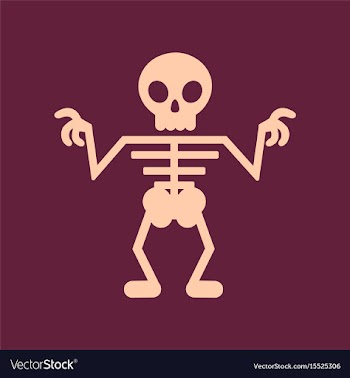 Flat icon on background halloween skeleton vector image
