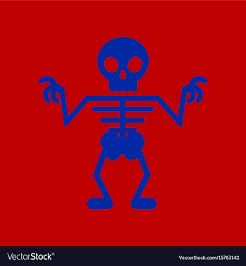 Flat icon on background halloween skeleton vector image