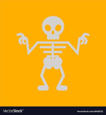 Flat icon on background halloween skeleton vector image