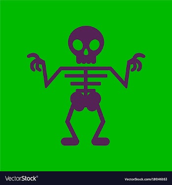 Flat icon on background halloween skeleton vector image