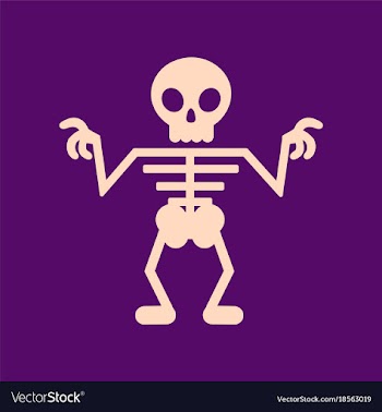 Flat icon on background halloween skeleton vector image